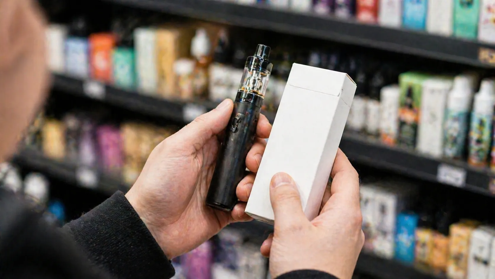 Cigarette électronique et paquet neutre