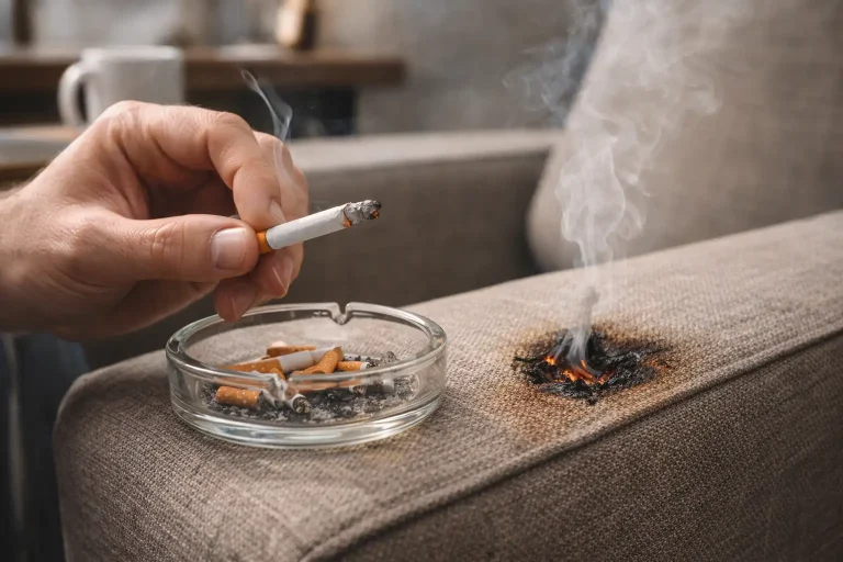 Éviter les brulures de tissu ou de mobilier quand on fume