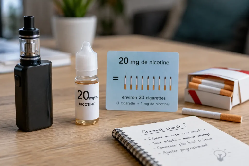 20 mg de nicotine : équivalent en cigarettes