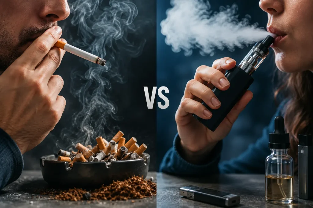 Quel est le pire entre fumer et vapoter